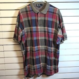 VTG Polo Ralph Lauren Shirt Mens XL Red Tartan Plaid Short Sleeve Made In USA